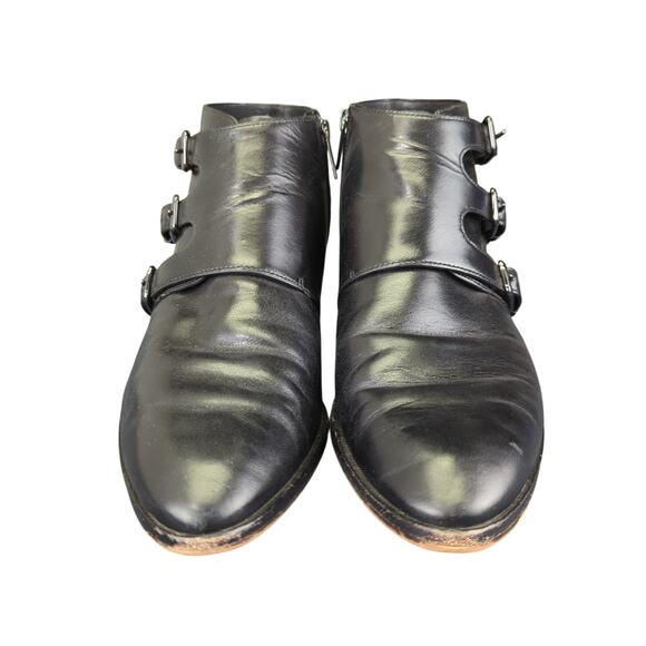 MICHAEL Kors Prudence Ankle Boots Booties Monk Strap Black Leather Women 9.5‎ - Picture 3 of 8